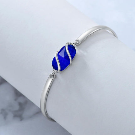 925 Sterling Silver Green Malachite Stone Bangle Bracelet for Women Gifts