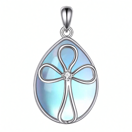 925 Sterling Silver Filigree Teardrop Pendant Necklace for Women