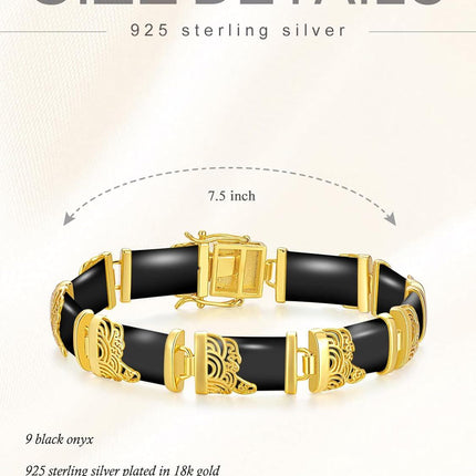 925 Sterling Silver 925 Green Jade Bracelet with Intricate Design Elements - Fashionable and Elegant Jewelry Accessory