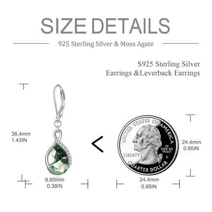 925 Sterling Silver Opal Pear-Shaped Drop Earrings with Leverback Hooks for Women Gift Ideas
