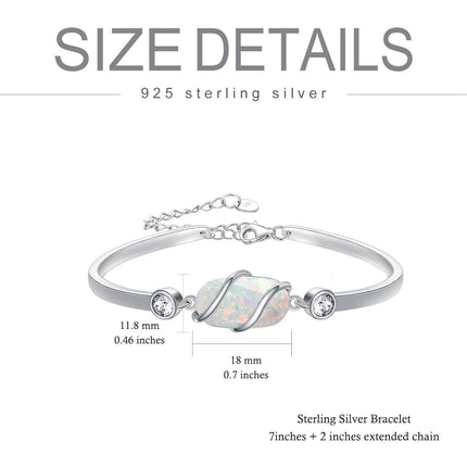 925 Sterling Silver Green Malachite Stone Bangle Bracelet for Women Gifts