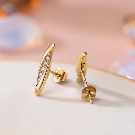 14K Gold Moissanite Bar Stud Earrings for Women - Minimalist s for Mom Girlfriend & Daughter