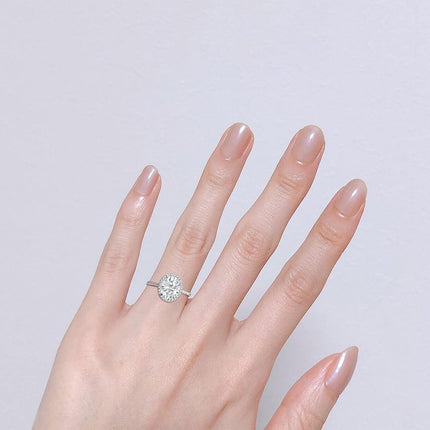 Gold 10k Moissanite 1ct Oval Halo Ring for Women Engagement Wedding