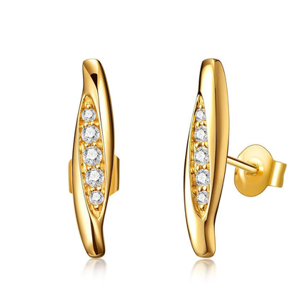 14K Gold Moissanite Bar Stud Earrings for Women - Minimalist s for Mom Girlfriend & Daughter