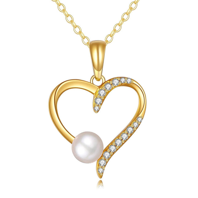 14K Gold Celtic Knot & Freshwater Pearl Pendant Necklaces for Women's