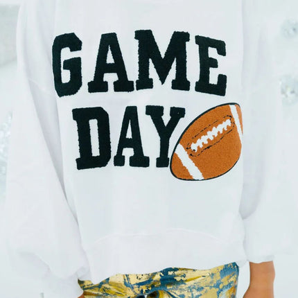 GAME DAY Round Neck Long Sleeve Sweatshirt