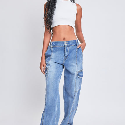 YMI Jeanswear High-Rise Straight Cargo Jeans