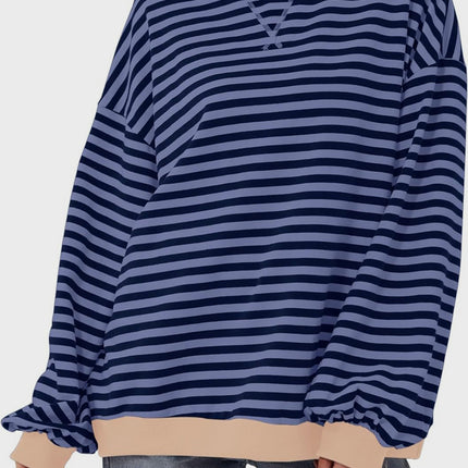 Contrast Striped Long Sleeve Sweatshirt