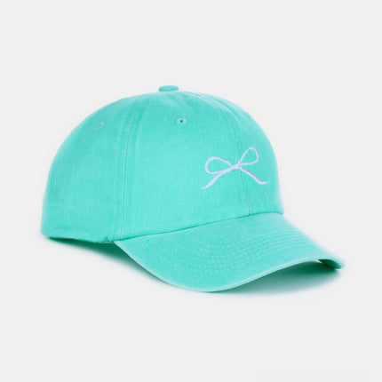 Zenana Bow Embroidered Washed Cotton Caps