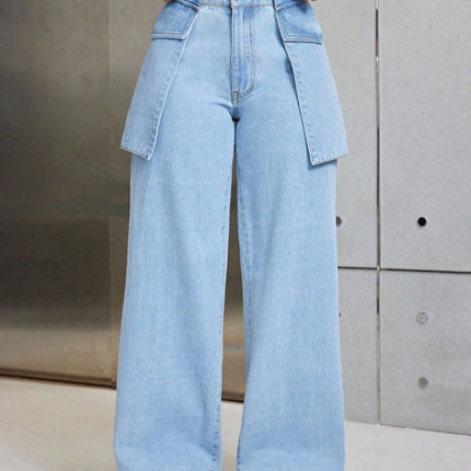 Wide Leg Jeans with Pockets