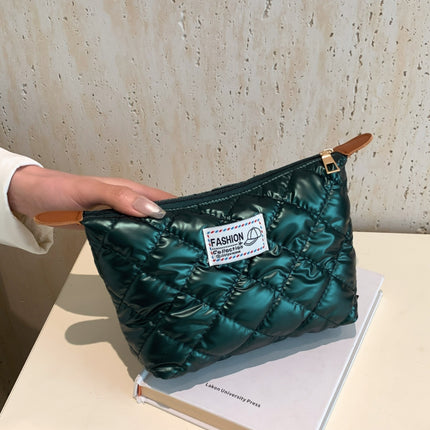 Solid Quilted Clutch with Zipper