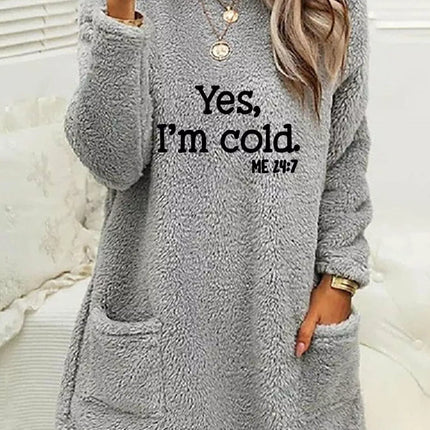 Full Size Letter Long Sleeve Fleece Sweatshirt Plus Size