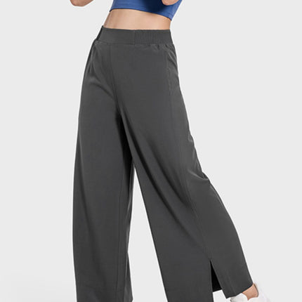 Slit Wide Leg Active Pants