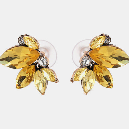 Alloy Rhinestone Flower Stud Earrings