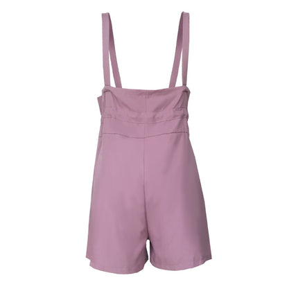 Drawstring Wide Strap Overalls with Pockets