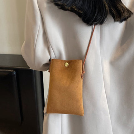 Suede Snap Down Crossbody Bag