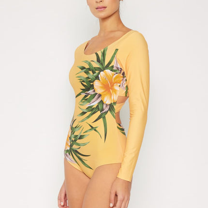 Marina West Swim Cool Down Longsleeve One-Piece Swimsuit