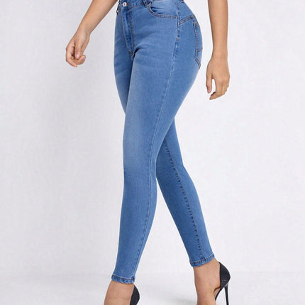 High Rise Skinny Jeans with Pockets