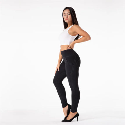 Melody Fit Jeans Full Length Push Up Skinny Slim High Waist Four Ways Stretchable Denim Jeans for Woman Summer