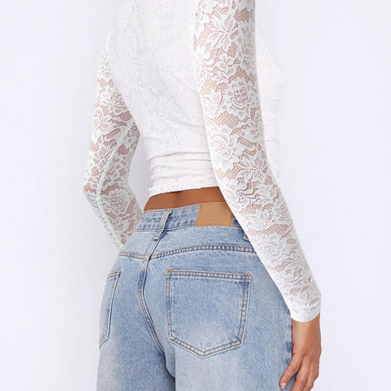 Devine V-Neck Long Sleeve Lace Top