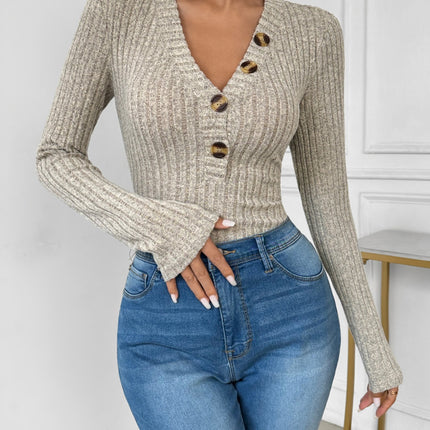 V-Neck Long Sleeve Bodysuit