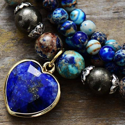 Imperial Stone Heart Three-Layered Bracelet