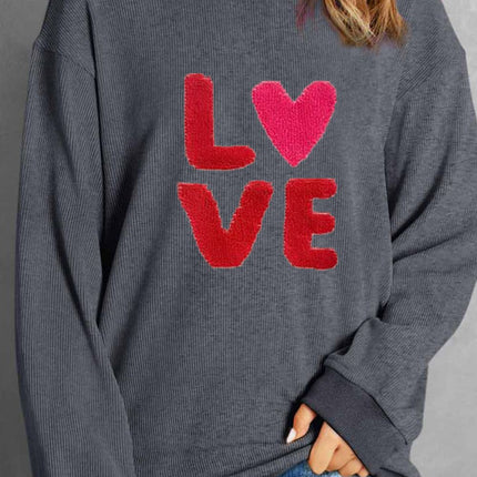 Valentine’s Day LOVE Round Neck Long Sleeve Sweatshirt