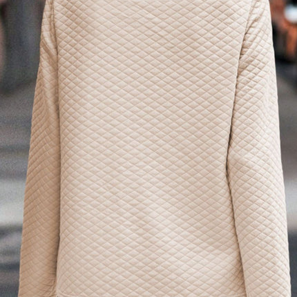 Textured Turtleneck Long Sleeve Sweatshirt