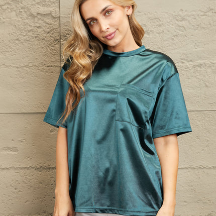 Double Take Round Neck Dropped Shoulder Top