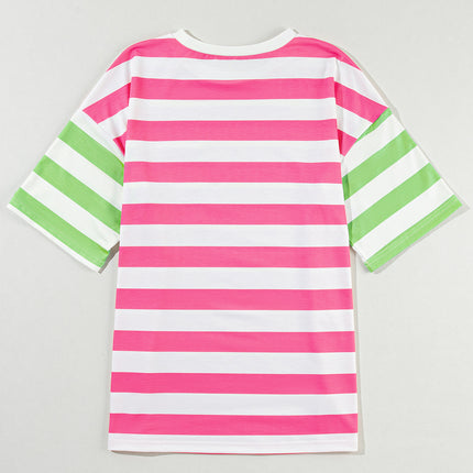 Striped Round Neck Half Sleeve T-Shirt