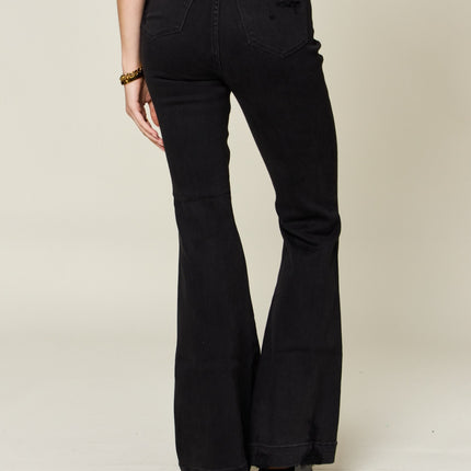 Judy Blue Full Size High Waist Distressed Flare Jeans