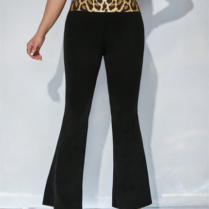 Leopard High Waist Flare Pants