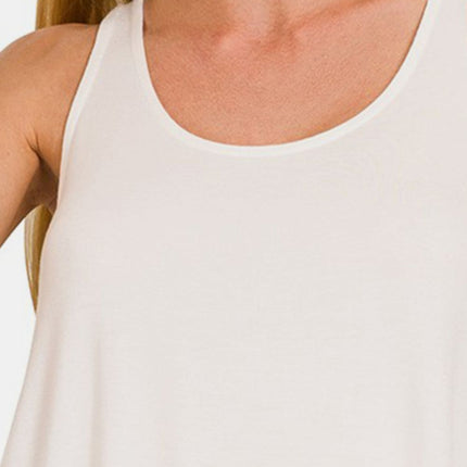 Zenana Round Neck Flowy Hem Tank