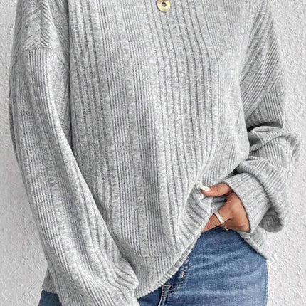 Crossover Backless Long Sleeve Knit Top