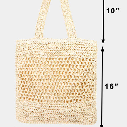 Fame Straw-Paper Crochet Tote Bag