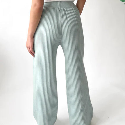 Ribbed Wide Leg Sweater Pants