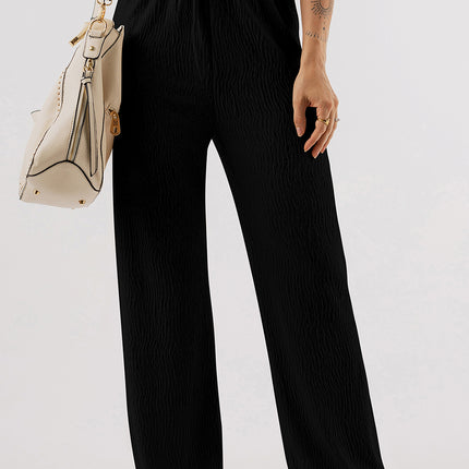 Textured Straight Leg Pants