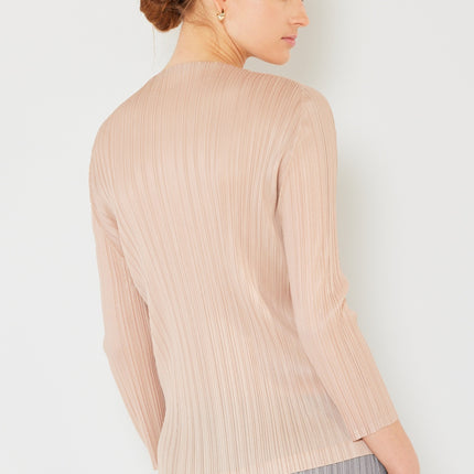 Marina West Swim Pleated Long Sleeve Boatneck Top