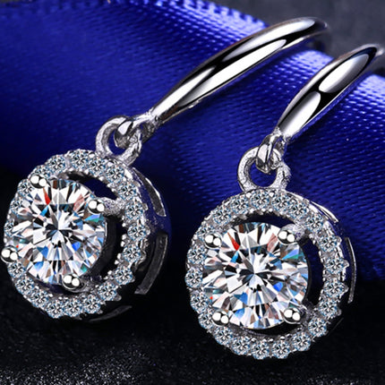 1 Carat Moissanite 925 Sterling Silver Drop Earrings