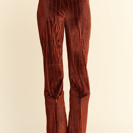 Davi & Dani Elastic Waist Knit Flare Pants