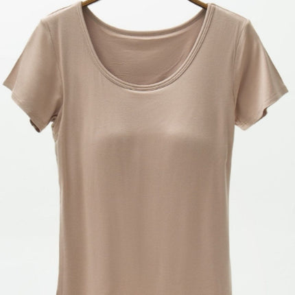 Round Neck Modal T-Shirt with Bra