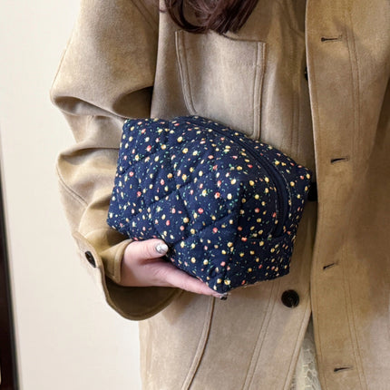 Floral Quilted Clutch with Plaid Lining