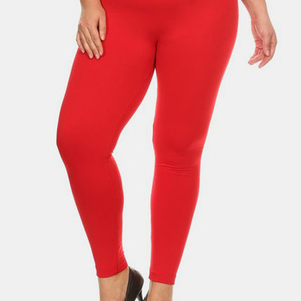 Yelete Full Size Seamless High Waist Fleece Leggings