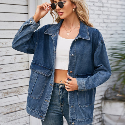 Button Up Long Sleeve Denim Jacket