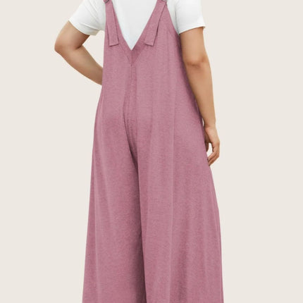 Full Size Pocketed Wide Leg Overalls