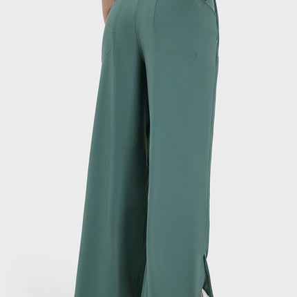 Slit Wide Leg Active Pants