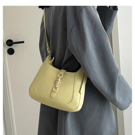 Vintage Women's Shoulder Bag 2023 Autumn Winter Fashion PU Leather Underarm Bags Trend All-Matched Crossbody Pack