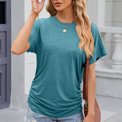 Round Neck Flutter Sleeve T-Shirt