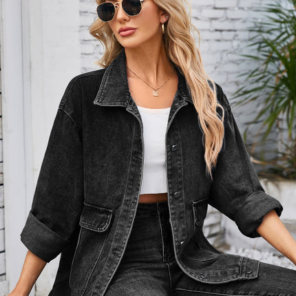 Button Up Long Sleeve Denim Jacket