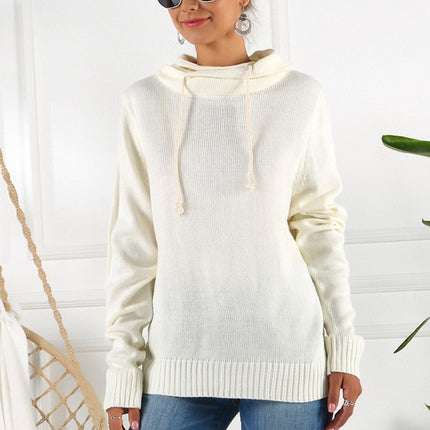 Drawstring Mock Neck Long Sleeve Sweater